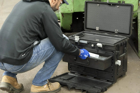 Gray Heavy Duty Rolling Tool Chest With Four Deep Locking Drawers, Stackable Industrial Workhorse, Impact Resistant And Water Proof Build For Pros On The Move
