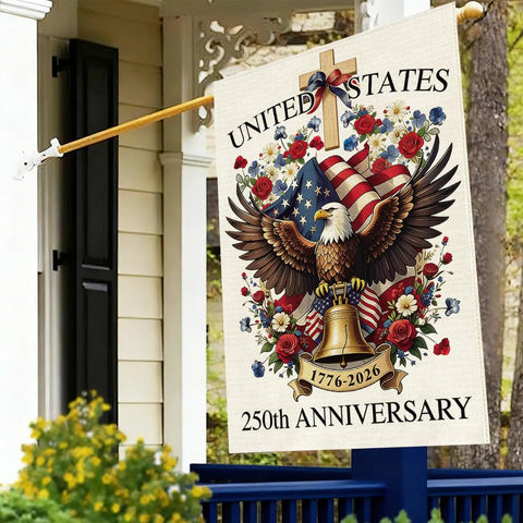 250 Years USA House Flag 28 By 40 Inch Double Sided Burlap Patriotic Flag For Porch Yard Patio Outdoor Decor 1776 2026