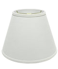 White Empire Lamp Shade With Brass Spider Fitter For Harp Attachment, 7 In Top, 13 In Bottom, 9.5 In Slant Height, Linen Gingham Pattern