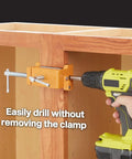 Pro Grade All In One Cabinet Clamp Set 4 Pack With Protective Case Solid Cast Steel Construction Integrated Drill Guide