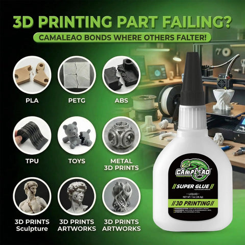 Fast Grab Super Glue For 3D Printing And DIY Projects, 1oz Plus 1g Kit, clear instant adhesive for PLA ABS PETG TPU wood