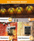 Eight Pack Solar Fence Lights With Dusk To Dawn Auto On, Waterproof Outdoor LED lights on fence, frost and heat-resistant.