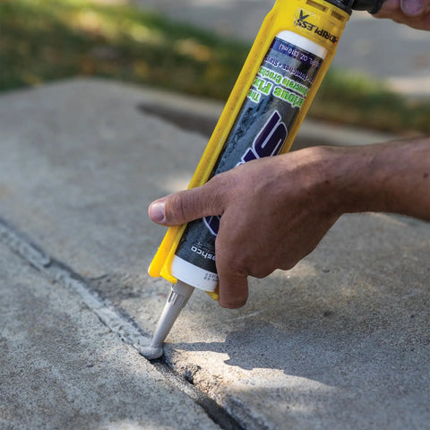 Elastic Slab Concrete Crack Repair Sealant Gray 10.5 Ounce Cartridge Pack Of Twelve That Moves With Your Concrete For A Weatherproof Seal