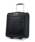 Solyte DLX Softside Underseat Luggage With Smart Sleeve, Right Height Pull System, Inline Skate Wheels And 8-Position Handle, Midnight Black