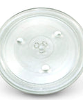 Top view of Glass Microwave Turntable Tray Twelve And Three Eighths Inch Replacement Plate For Hamilton Beach EM031M2ZC X1 X2 X3 X4.