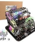 3D Wooden Marble Run Puzzle With LED Lights For Adults Mechanical Wood Model Building Kit Desk Decor Gift For Men 312 Pieces
