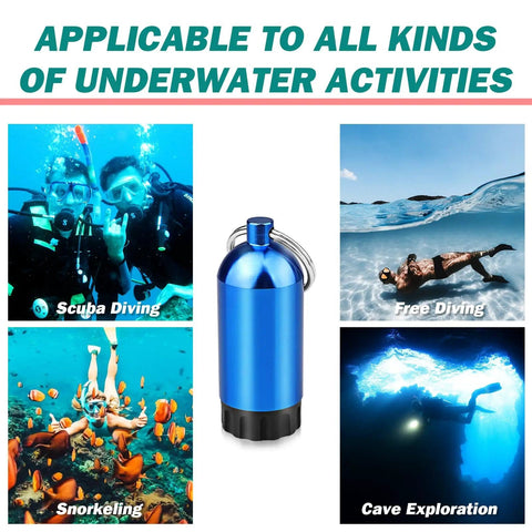 Mini Aluminum Alloy Scuba Dive Tank Key Ring With Brass O Ring Pick And Twelve O Rings Compact Valve Sealing Kit for diving