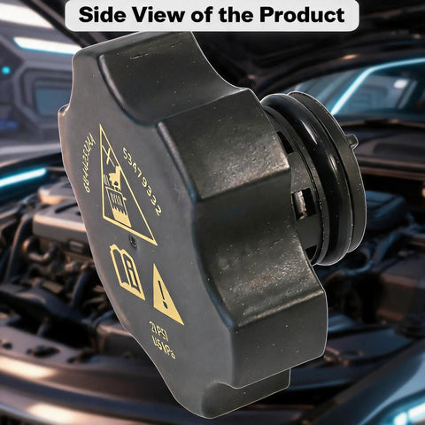 Side view of Two Pack Heavy Duty Coolant Reservoir Caps with Leak Proof Seal for Smooth OEM 68442532AA swap.