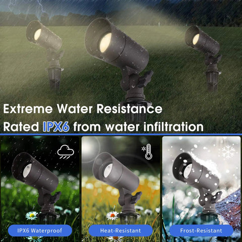 LED Landscape Pathway Lights With Connectors 12V Low Voltage Warm White 3000K 4W 175LM Outdoor Waterproof Garden Spotlights