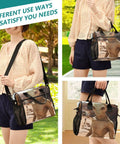 Large Leakproof Insulated Cooler Bag For Women 18 Can Capacity Lunch Tote with detachable shoulder straps outside
