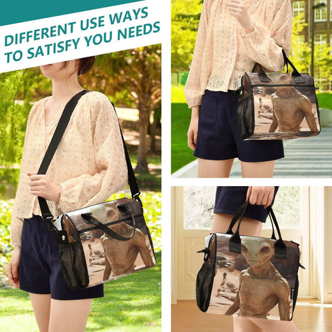 Large Leakproof Insulated Cooler Bag For Women 18 Can Capacity Lunch Tote with detachable shoulder straps outside