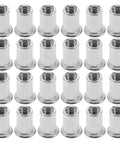 Knurled Rivet Nuts Set 30 Stainless Steel Flat Head Threaded Inserts For Metal And Wood Applications No Slip Grip For Maximum Stability Fastener Kit Bundle, 30-pack