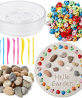 DIY Stepping Stone Kit With 12 Round 10 Inch Molds For DIYers Ocean Theme Resin Animals And Ladybug Decor Includes 12 Sculpting Tools 250g Stone Easy Garden Path Markers For Outdoor Decor Concrete Mix Not Included