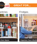 Two Tier Spice Spinner Organizer With Dual Spin Turntables in pantry and fridge spaces for cabinet space saver use