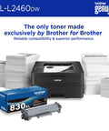 Wireless Compact Monochrome Laser Printer With Duplex Printing And Mobile Printing Black And White Output Alexa Compatible Includes Refresh Trial Budget Friendly For Home Offices And Small Teams, shown with Brother toner.