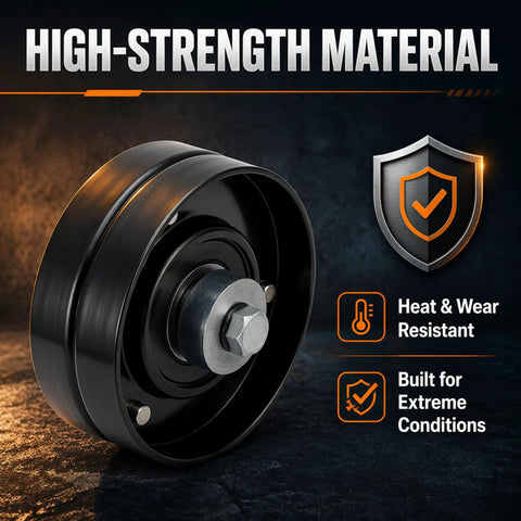 High Impact Drive Belt Idler Pulley For Mini Cooper 2002 2007 With 1.6L Engine 4 Cyl Serpentine Belt Guide Tensioner Part 11288625983 11280946004 36168 high-strength material close-up showing black steel housing and bearing.
