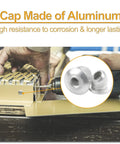 All In One Aluminum Rivet Kit With 190 Pieces In 8 Sizes, Blind Rivets For Metal with close-up of aluminum cap in use.