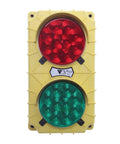 Rugged Stop Go Led Dock Safety Beacon With Freakin Bright Indicators And Bulletproof Polyhousing For Zero Confusion Warehouse Logistics And Crisp Driver Communication 115 Volt Industrial Drone Unit with red and green lights.