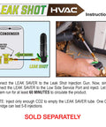 Instructional guide for using CO2 Powered AC Drain Line Cleaner And Leak Sealant Injector Gun All In One with HVAC system
