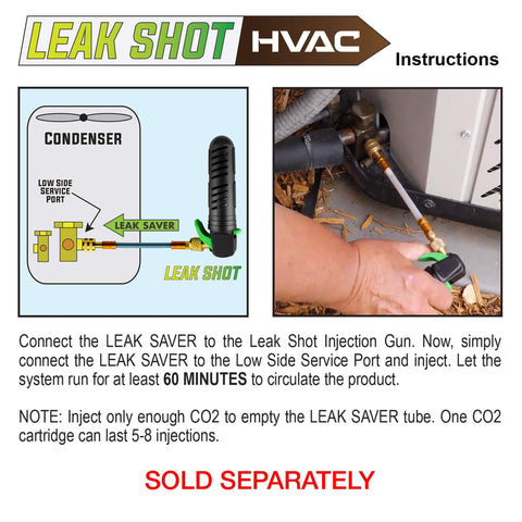 Instructional guide for using CO2 Powered AC Drain Line Cleaner And Leak Sealant Injector Gun All In One with HVAC system