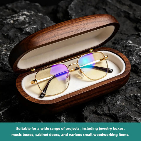 Wooden glasses case with brass hinges, suitable for Hidden Brass Barrel Hinges Kit For DIY Jewelry Boxes And Wooden Cabinets.