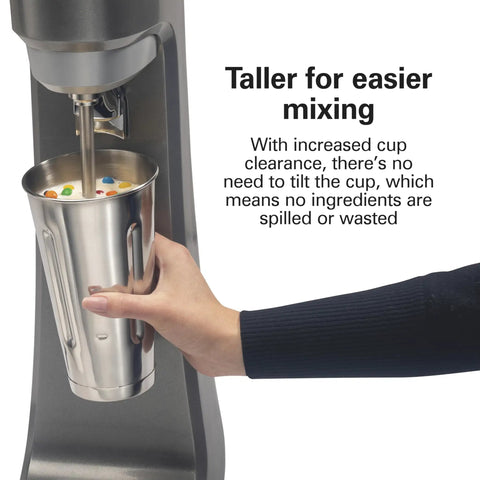 Workhorse Commercial Single Spindle Drink Mixer With Hands Free Operation 3 Speed Universal Motor Pulse Activation mixer and cup