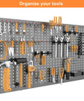 Heavy Duty Metal Pegboard Wall Organizer For Garage And Shop Gear Up Your Workspace With A 24 By 48 Inch Pegboard With Hooks