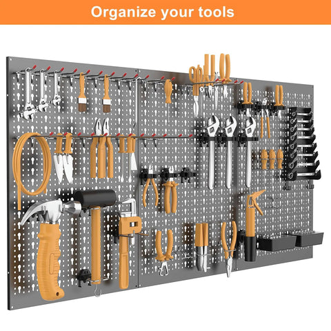 Heavy Duty Metal Pegboard Wall Organizer For Garage And Shop Gear Up Your Workspace With A 24 By 48 Inch Pegboard With Hooks