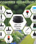 Components of Drip Irrigation Kit For Garden And Greenhouse With 1/4 Inch Tubing Automatic Watering System to Save Water