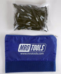 Pack Of 50 Five Thirty Second Inch Sheet Metal Fasteners With Mesh Carry Bag Grip Plier Operated Standard K Grip Range Zero To Quarter Inch Drill Size 20 Black Finish Model K2S50 with blue mesh bag