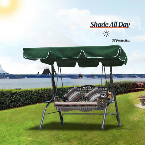 Porch Swing Canopy Replacement Waterproof UV Resistant 300D Heavy Duty Rip Proof Garden Hammock Top Cover For Outdoor Patio