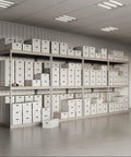 Heavy Duty Boltless Shelving Add On Unit 36 X 36 X 84 Inches With Three Adjustable Shelves In Sleek Gray Steel For Badass Garage Storage Max Out Your Space Without Any Fuss Today with packed storage boxes.