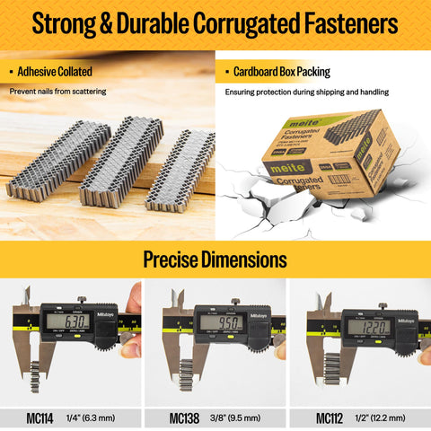 Corrugated W Fasteners 25 Gauge 1 Inch Crown Three Eighths Inch Length Staples For Pneumatic Staplers And Woodworking Projects 1200 Count Box Glue Collated
