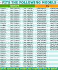 Chart showing LG and Kenmore models compatible with Left Side Refrigerator Door Bin Replacement For Elite Models Fits Door Shelf Assemblies Easy Install No Fuss Upgrade For LG And Kenmore Elite Refrigerators
