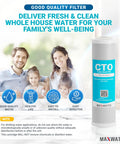 Family with 5 Micron CTO Carbon Water Filter Cartridge 10 By 2.5 For Whole House Filtration 25 Pack Compatible With WHEF WHWC WHCF FXWTC