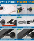 Installation guide for Bulletproof Stainless Steel Stair Handrail Ten Foot Wall Mount with pre-drilled holes and tool steps.