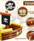 Inflatable Pirate Ship Cooler For Pool Parties And Gasparilla Decor with clear pattern printing and well-sealed PVC material.