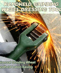 Heavy Duty Grinding Wheel Dresser Tool Kit With 25 Replacement Blades, 8 Preinstalled And 17 Spare Blades, in use