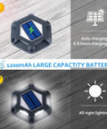 Solar Dock And Path Lights Eight Pack Outdoor LED Yard Lighting With 6 LEDs Per Light Waterproof Aluminum Housing 1200mAh Battery