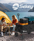 Oversized All Terrain Folding Wagon With Cup Holders, Heavy Duty Steel Frame, Extra Large 330 Lb Capacity, camping setup