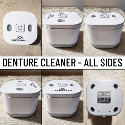 All In One Ultrasonic Retainer Cleaner 2026 Edition With 200ML Pod, 45kHz Cleaning Machine For Dentures Night Guards Mouth Guards Aligners, Easy One Click Sonic Sanitizer For Cleaner Smiles, white unit