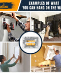 Knockout Drywall Anchor Kit With Screws For Hollow Walls Contains Fifty Grey Plastic Wall Plugs And Bolts ready for hanging shelves, TVs, and art.