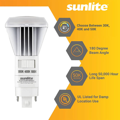 LED CCT Recessed Ballast Bypass Light Bulb Instant On No Buzz 8W 18W Fluorescent Replacement 950 Lumens G24D 2 Pin Base