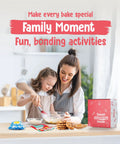 Mother and daughter baking with 6 Month Kids Baking Subscription Kit With Pre Measured Ingredients, Step By Step Recipes.