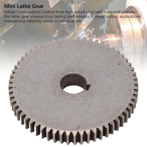 Heavy Duty T60 Sixty Tooth Mini Lathe Gear Replacement For Mx-210 Wm-210 8x16 metal gear with rustproof finish.