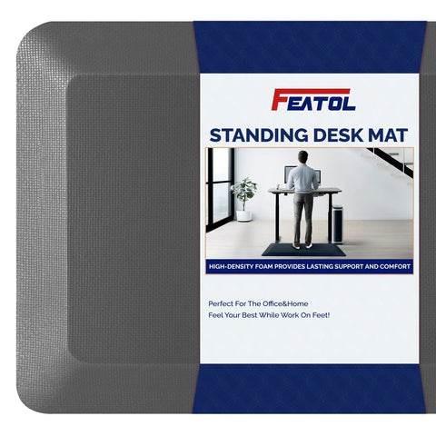 Ultra Thick Anti Fatigue Standing Desk Mat For Home And Office 0.9 Inch Thick Ergonomic Memory Foam Cushion All Day Comfort For Your Feet Knees Back 20 X 39 Inches Gray