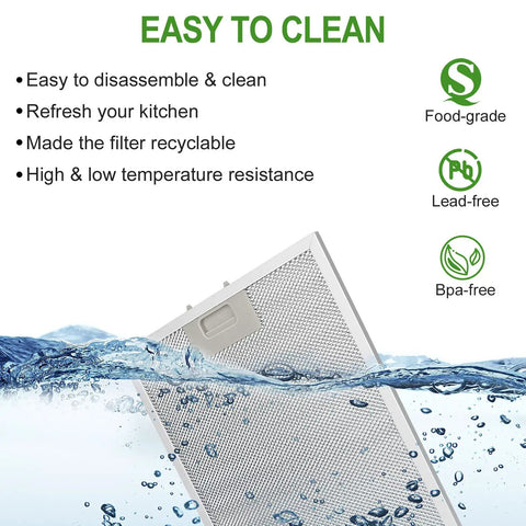 Three Pack 5 Layer Aluminum Mesh Hood Grease Filters Replacement 10.47x12 Inch Fits Whirlpool Ikea KitchenAid JennAir Range Hoods