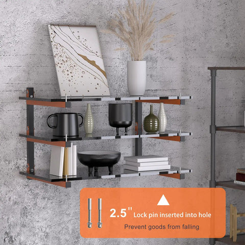 Heavy Duty Wall Mount Lumber Rack With Nine Level System Holds 1080 Lb For Garage Wood Storage Six Pack, shelves with decor and lock pin.