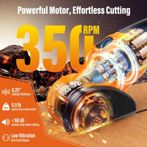 Cordless Electric Scissors With 3 Tungsten Steel Blades, 2500mAh Battery, LED Light, High Torque Motor, 350RPM cutting cardboard