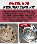 Before and after of Wheel Hub Cleaning Tool Set With Five Cleaning Heads For Passenger Cars And Trucks Pro Grade Heavy Duty Durable Stud Cleaner And Hub Resurfacing Kit For Rust And Paint Removal